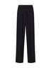 Black cady straight trousers with contrasting bands