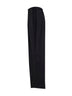 Black cady straight trousers with contrasting bands