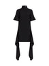 Miniabito asimmetrico a T-shirt in viscosa nera<BR/>