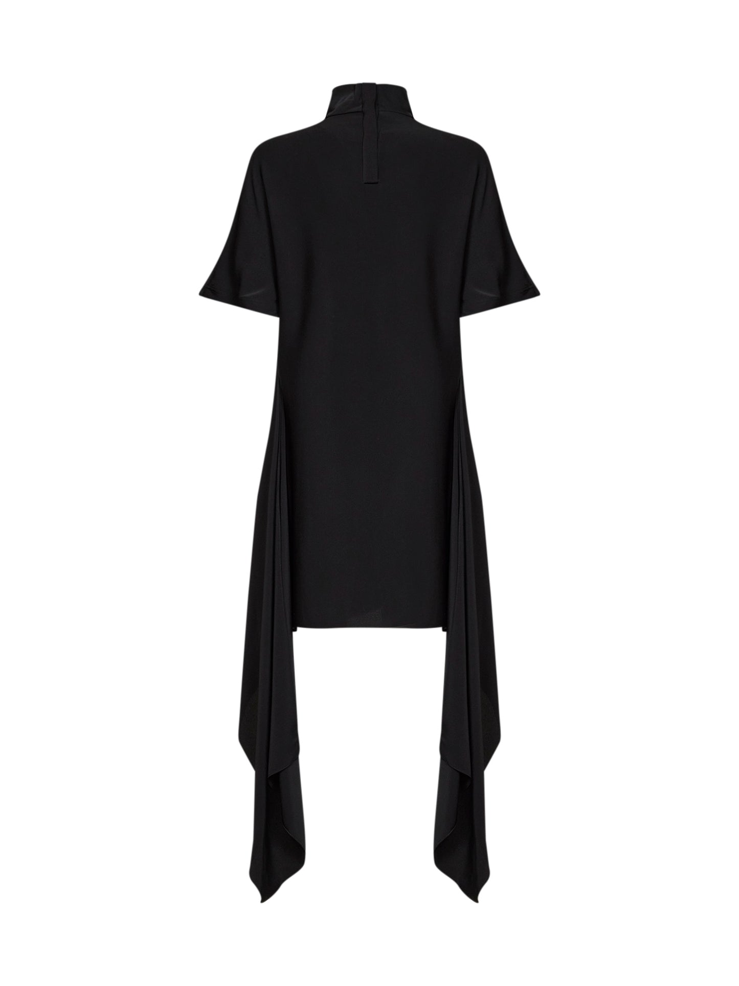 Miniabito asimmetrico a T-shirt in viscosa nera<BR/>