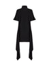 Miniabito asimmetrico a T-shirt in viscosa nera<BR/>