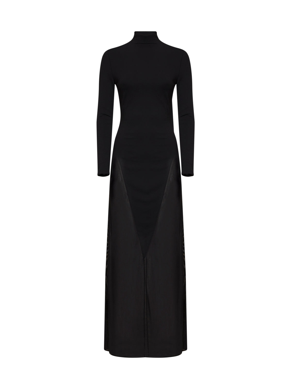 Black jersey Body Conscious column maxi dress