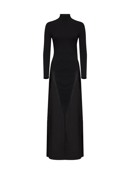 Black jersey Body Conscious column maxi dress