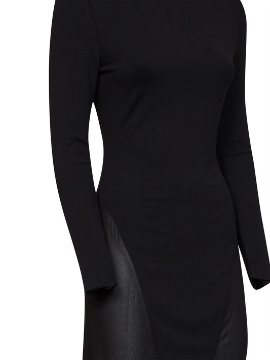Black jersey Body Conscious column maxi dress