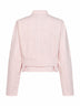 Giacca arrotondata in denim di cotone tinto rosa<BR/>