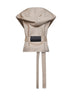 Beige double-face cashmere hooded and belted jacket