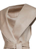 Beige double-face cashmere hooded and belted jacket