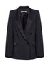 Black enver satin oversized double-breasted blazer