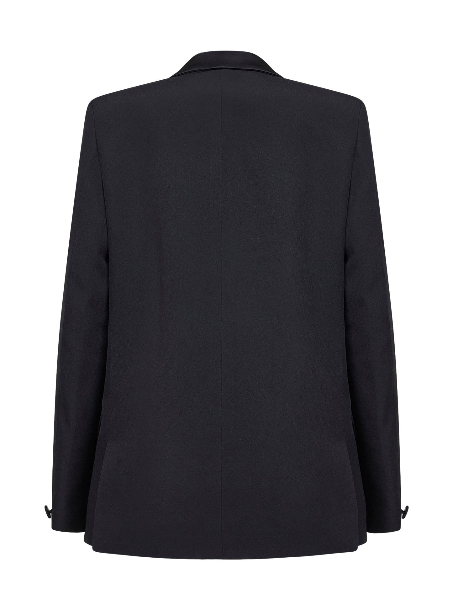 Black enver satin oversized double-breasted blazer