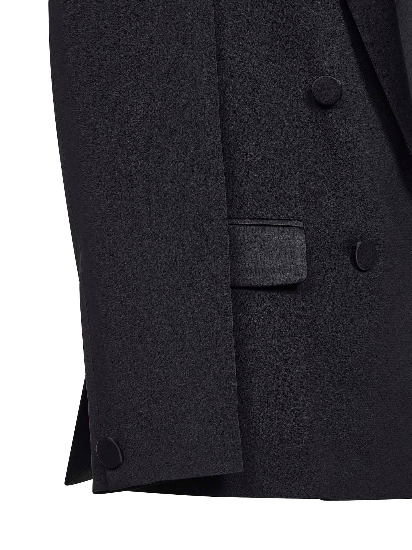 Black enver satin oversized double-breasted blazer