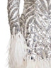 Pearl grey embroidered tulle minidress