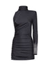 Miniabito monospalla in lycra nera con strass