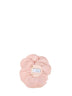 Pink viscose and taffeta and organza flower brooch
