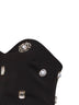 Black stretch crêpe bustier top with jeweled embroidery