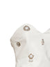 White stretch crêpe bustier top with jeweled embroidery