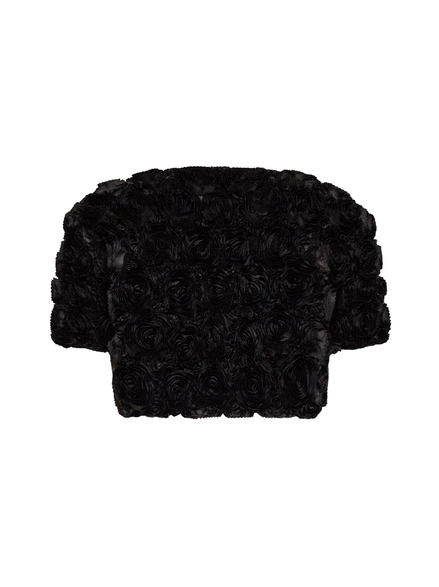 Black rose taffeta cropped jacket