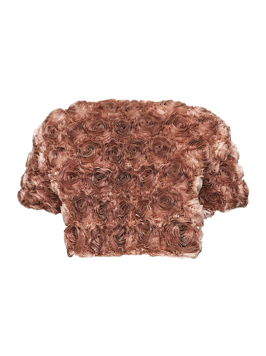 Champagne rose taffeta cropped jacket