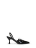 Black patent leather Joelle slingback pumps