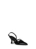 Black patent leather Joelle slingback pumps