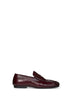 Burgundy crinkled-effect leather Aven loafers
