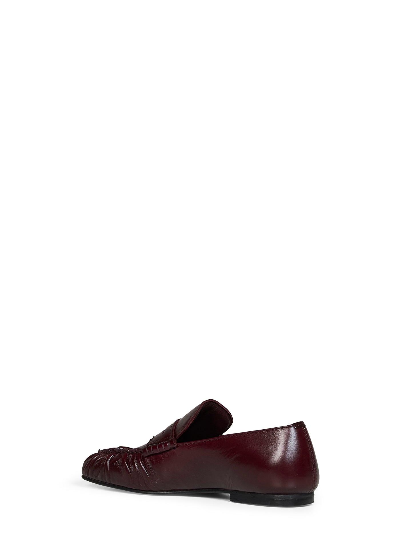 Burgundy crinkled-effect leather Aven loafers