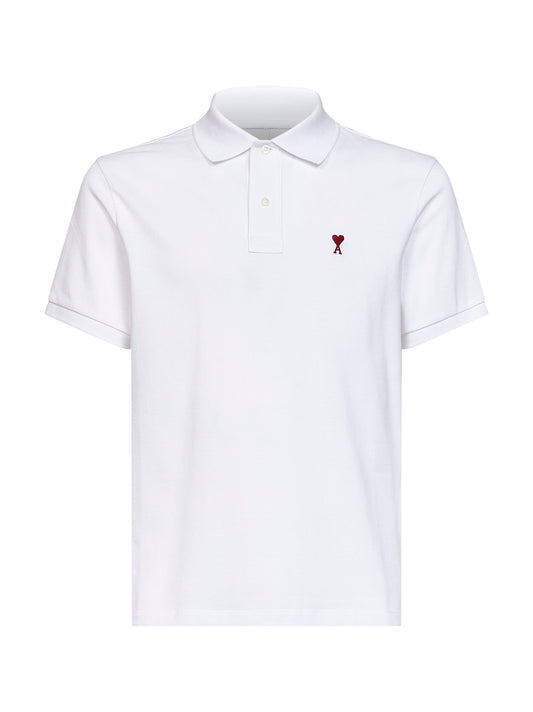 White cotton piqué Ami de Cœur polo shirt
