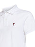 Polo Ami de Cœur in piquet di cotone bianco