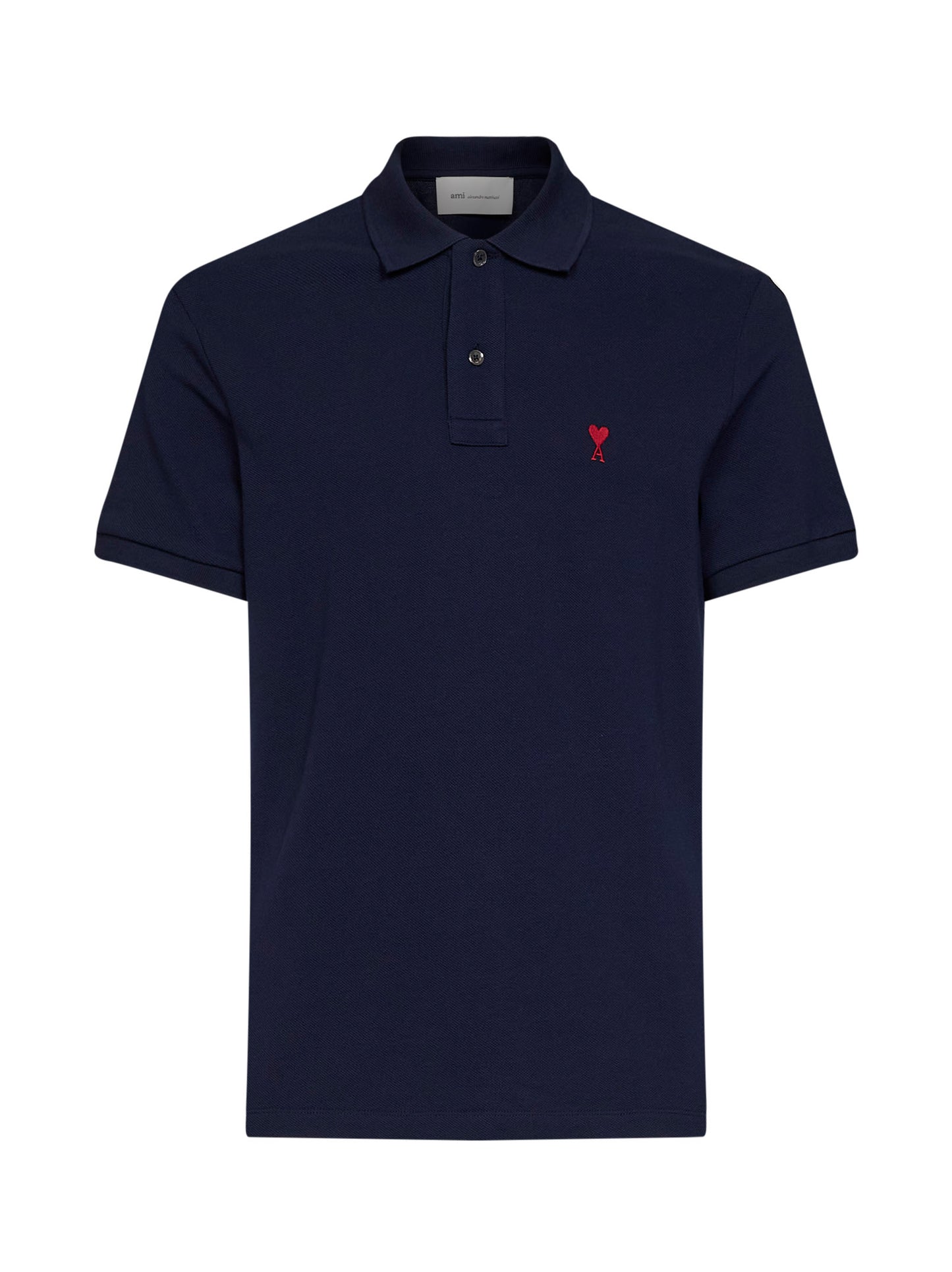 Polo Ami de Cœur in piquet di cotone blu notte