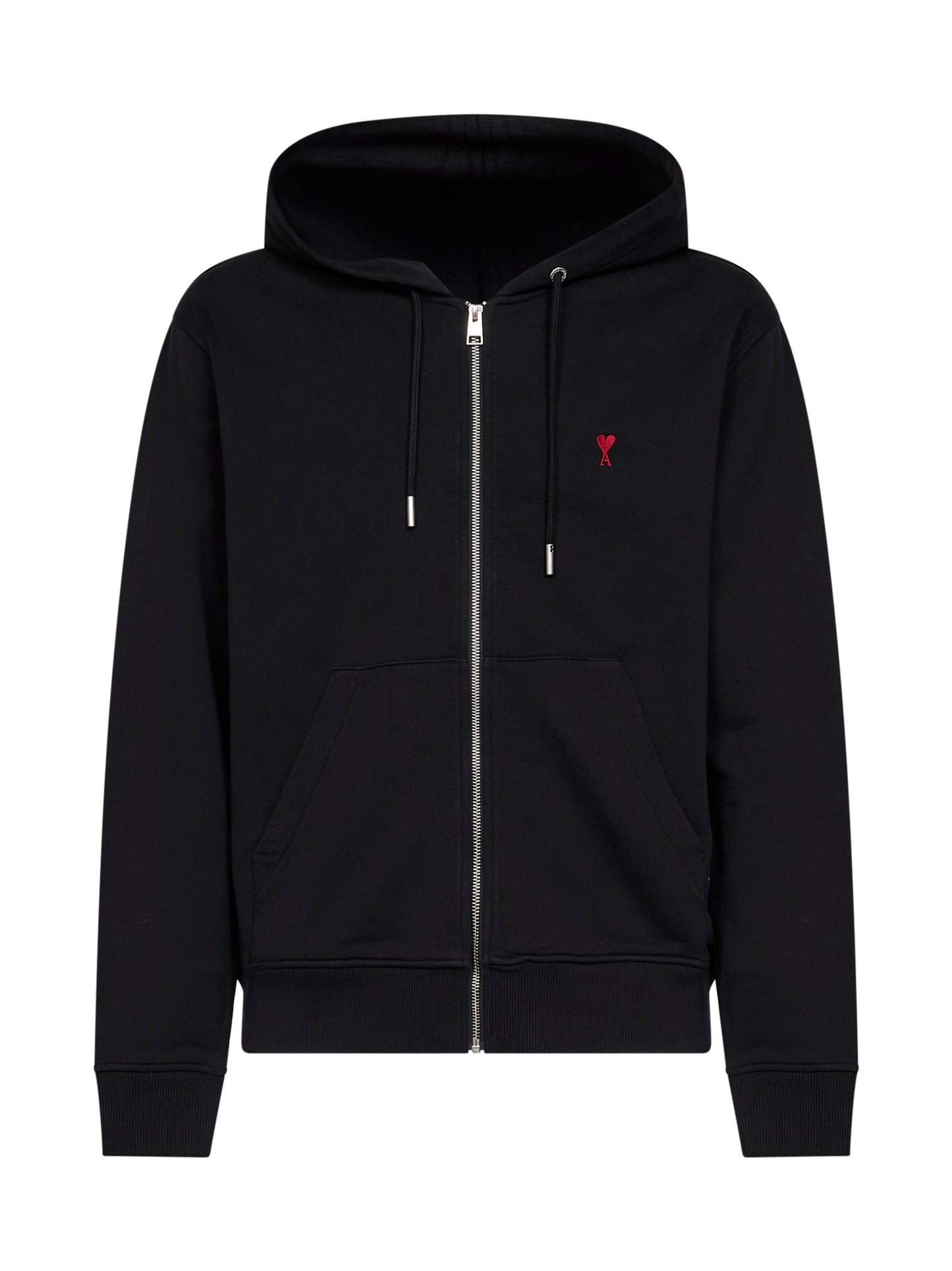 Black cotton Ami de Cœur zip-up hoodie