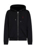 Black cotton Ami de Cœur zip-up hoodie