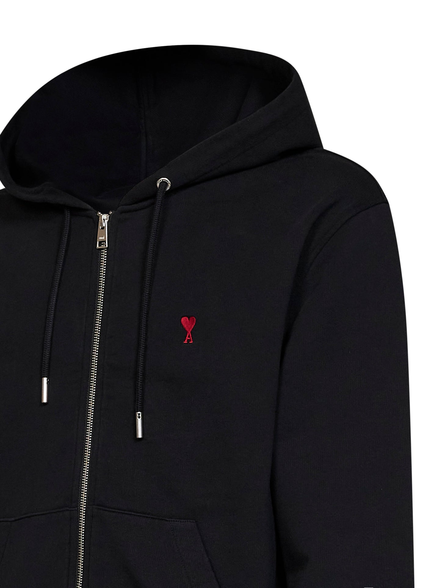 Black cotton Ami de Cœur zip-up hoodie