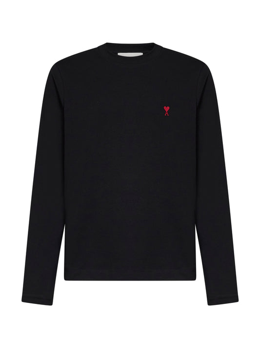 Black cotton Ami de Cœur long-sleeved T-shirt