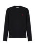 Black cotton Ami de Cœur long-sleeved T-shirt