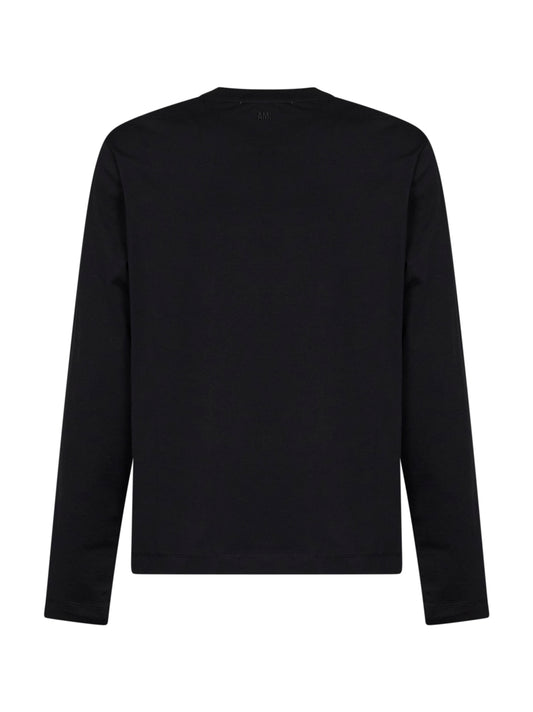 Black cotton Ami de Cœur long-sleeved T-shirt