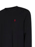 Black cotton Ami de Cœur long-sleeved T-shirt