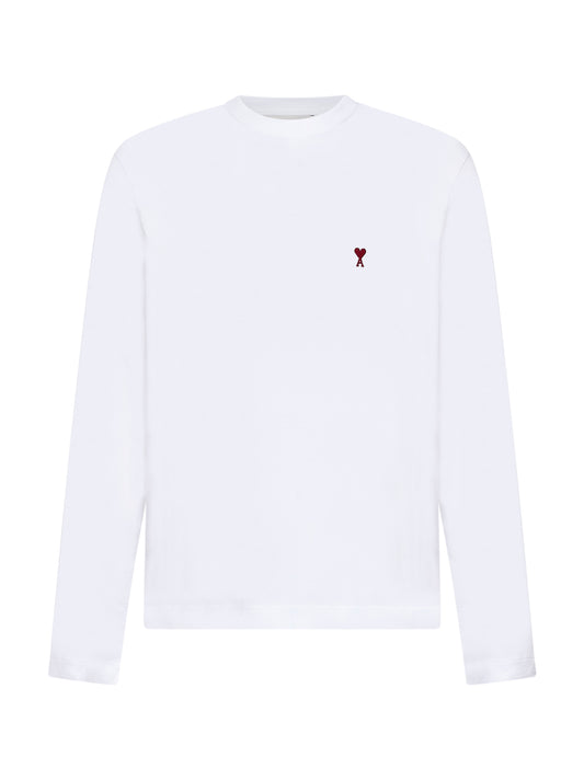 White cotton Ami de Cœur long-sleeved T-shirt