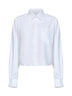 White cotton poplin cropped shirt