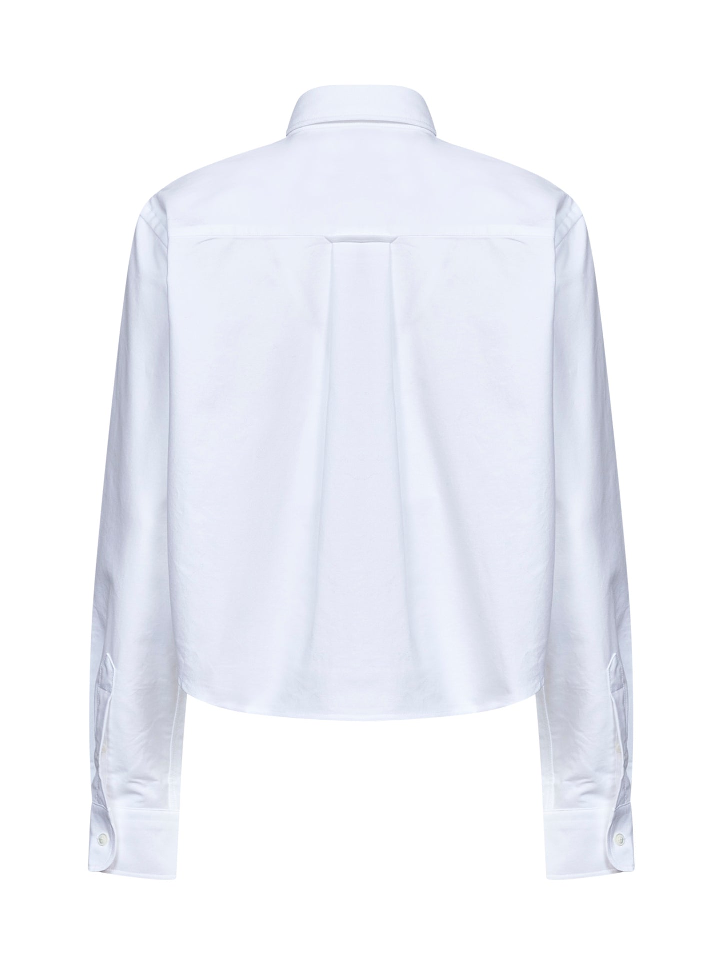 White cotton poplin cropped shirt
