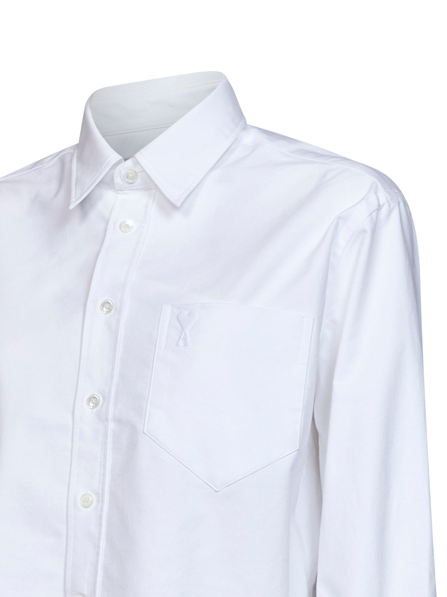 White cotton poplin cropped shirt