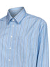Blue striped cotton poplin cropped shirt