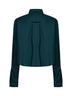 Green cotton poplin cropped shirt
