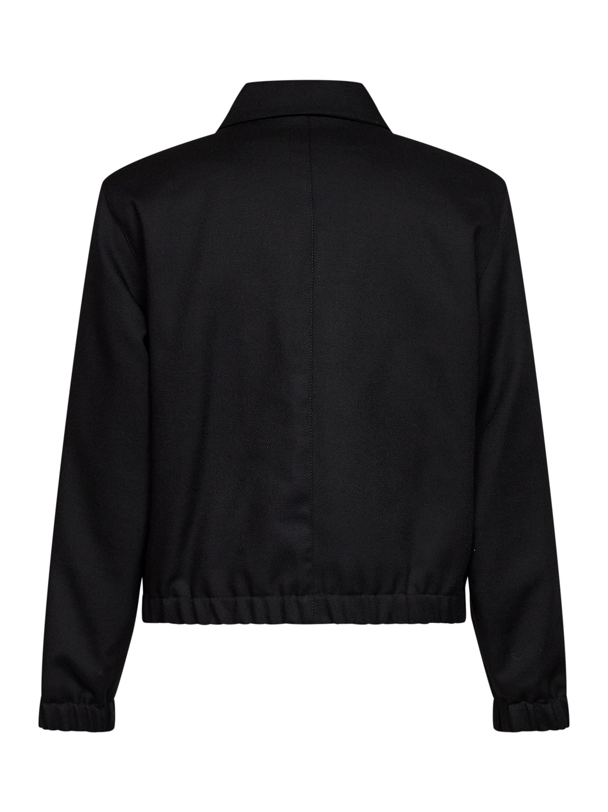 Black wool gabardine Ami de Cœur padded jacket