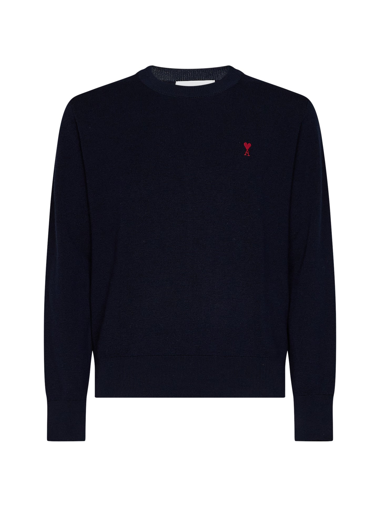 Navy blue merino wool Ami de Cœur crewneck sweater
