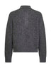 Charcoal grey alpaca-blend knit embroidered polo shirt