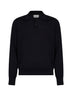 Black extra-fine merino wool knit Ami de Cœur polo shirt