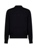 Black extra-fine merino wool knit Ami de Cœur polo shirt