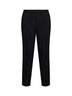Pantaloni in serge di lana nero con vita elasticizzata