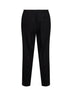 Pantaloni in serge di lana nero con vita elasticizzata