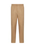 Beige wool serge trousers with elasticated waistband