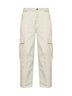 Ivory cotton baggy-fit cargo trousers